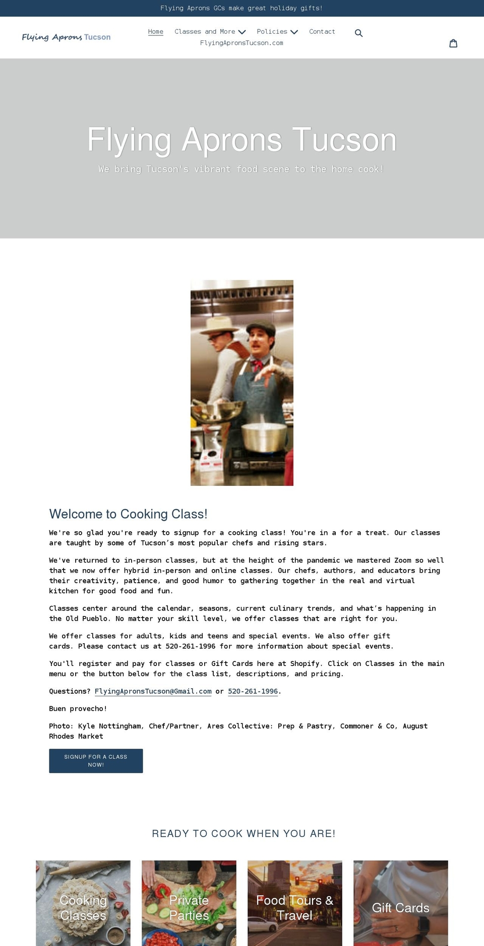 flying-aprons-tucson.myshopify.com shopify website screenshot