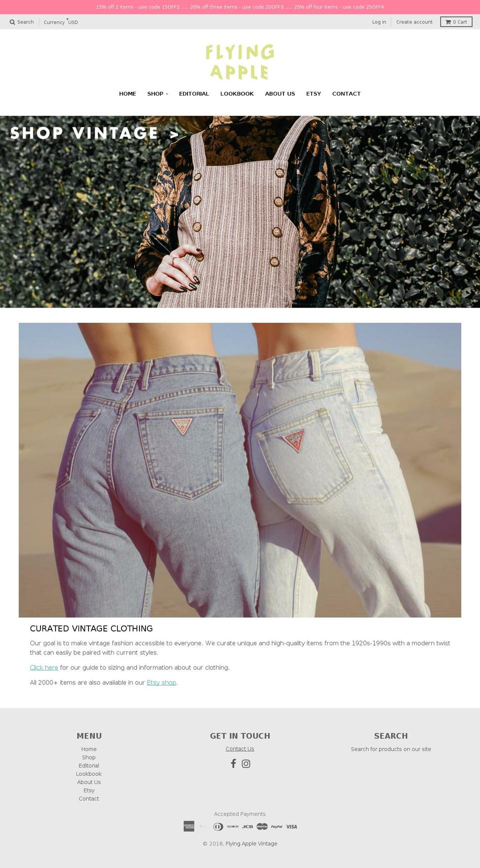 flyingapplevintage.com — Shopify storefront screenshot