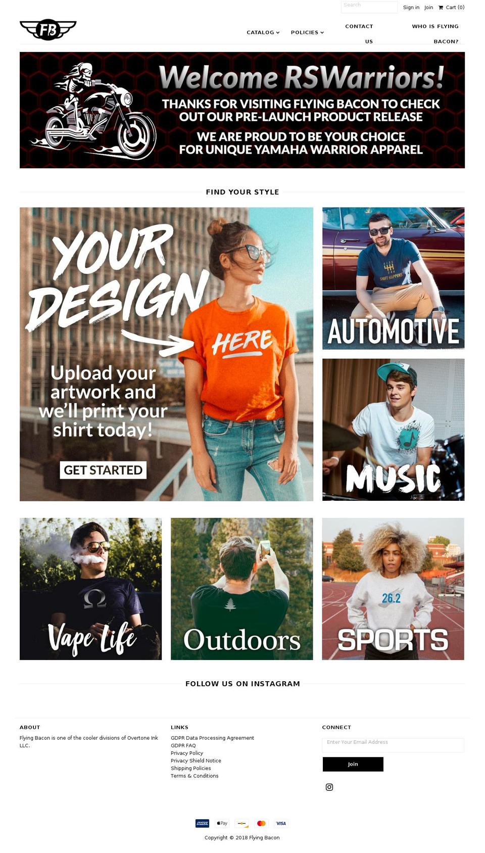 flyingbacon.com — Shopify storefront screenshot