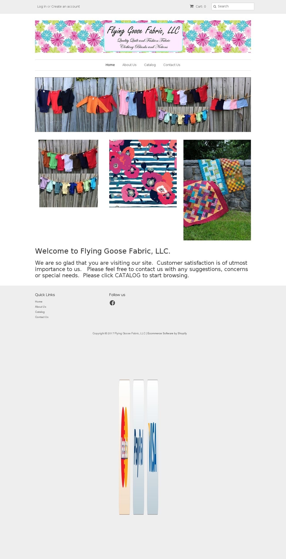 flyinggoosefabric.com shopify website screenshot
