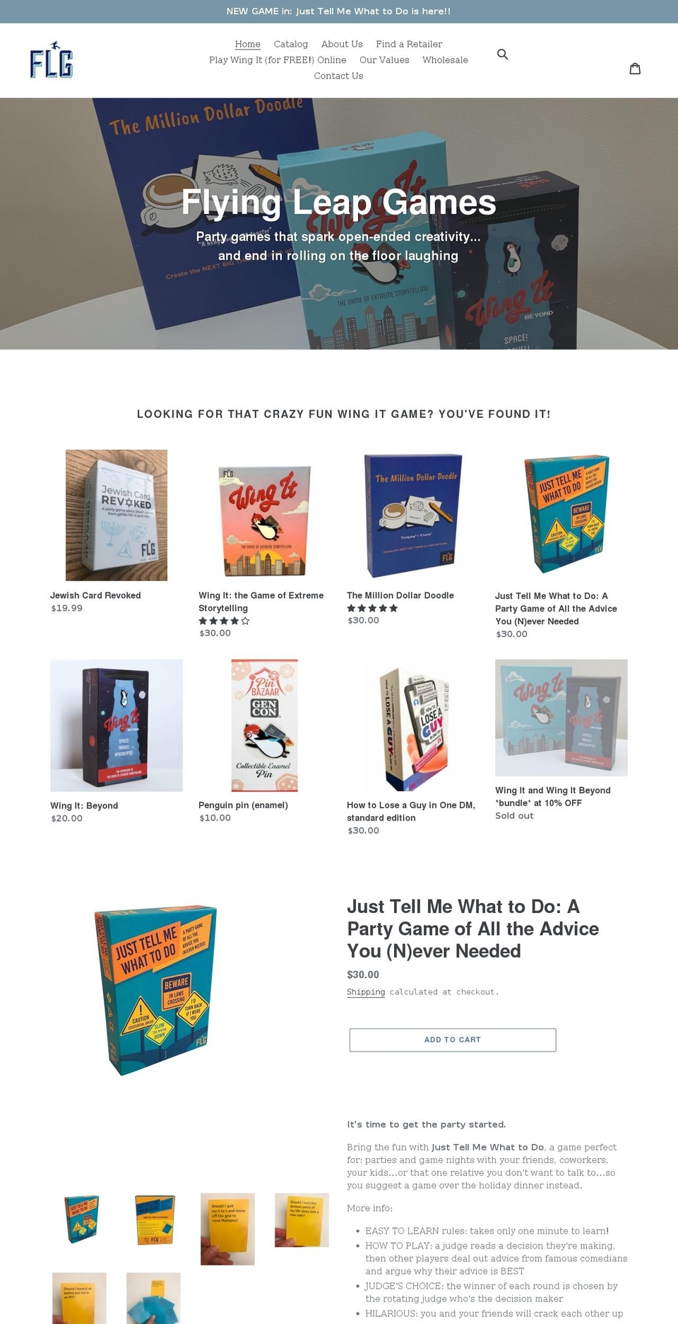 flyingleapgames.com shopify website screenshot