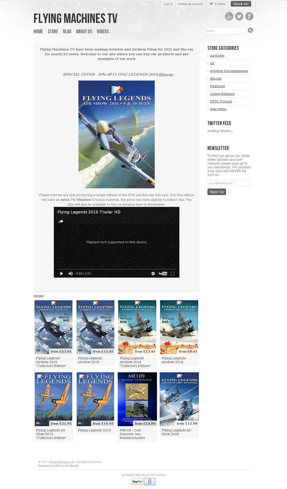 flyingmachinestv.com shopify website screenshot