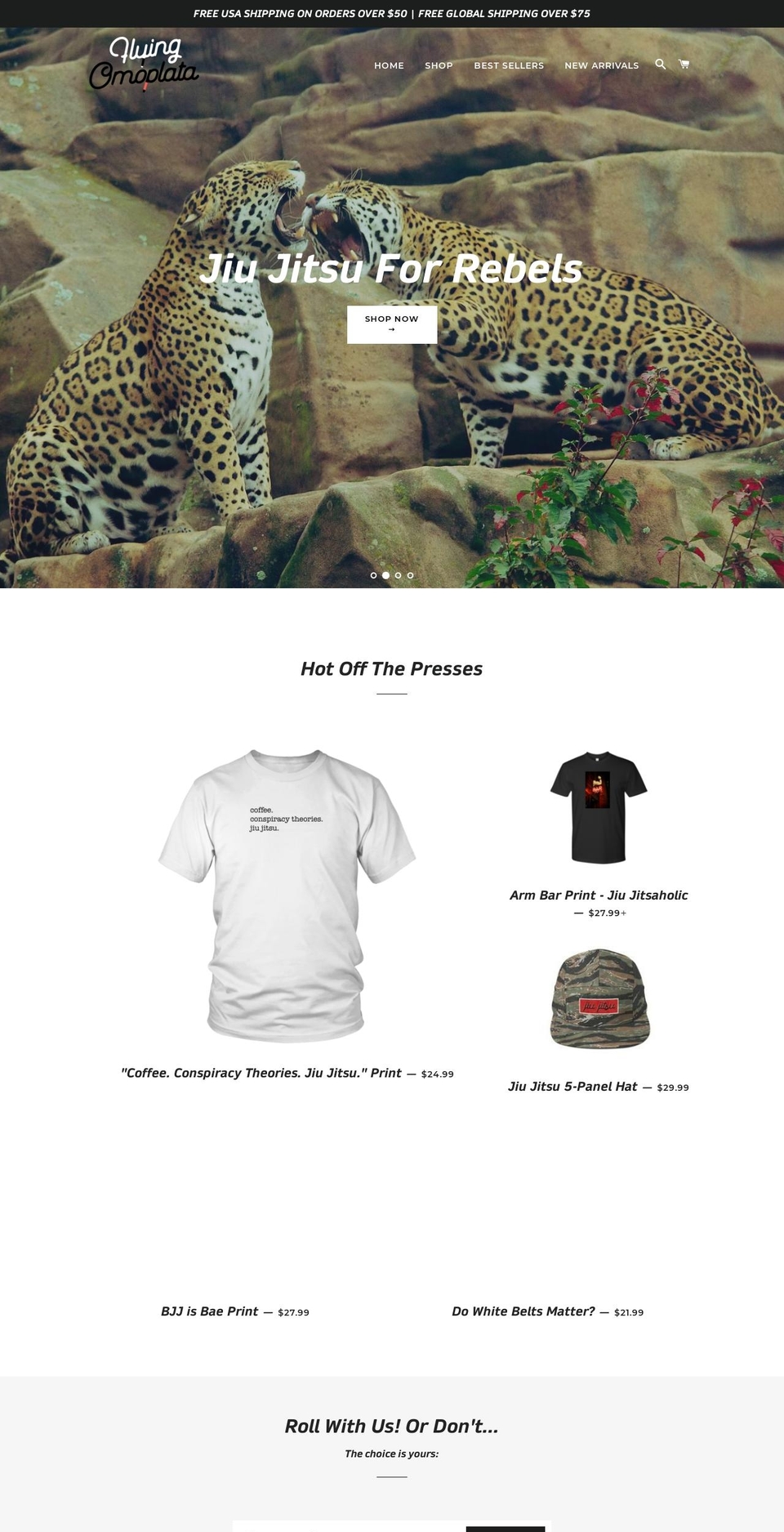 flyingomoplata.com — Shopify storefront screenshot