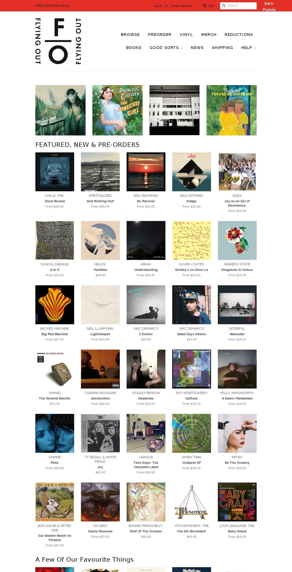 flyingoutrecords.com — Shopify storefront screenshot