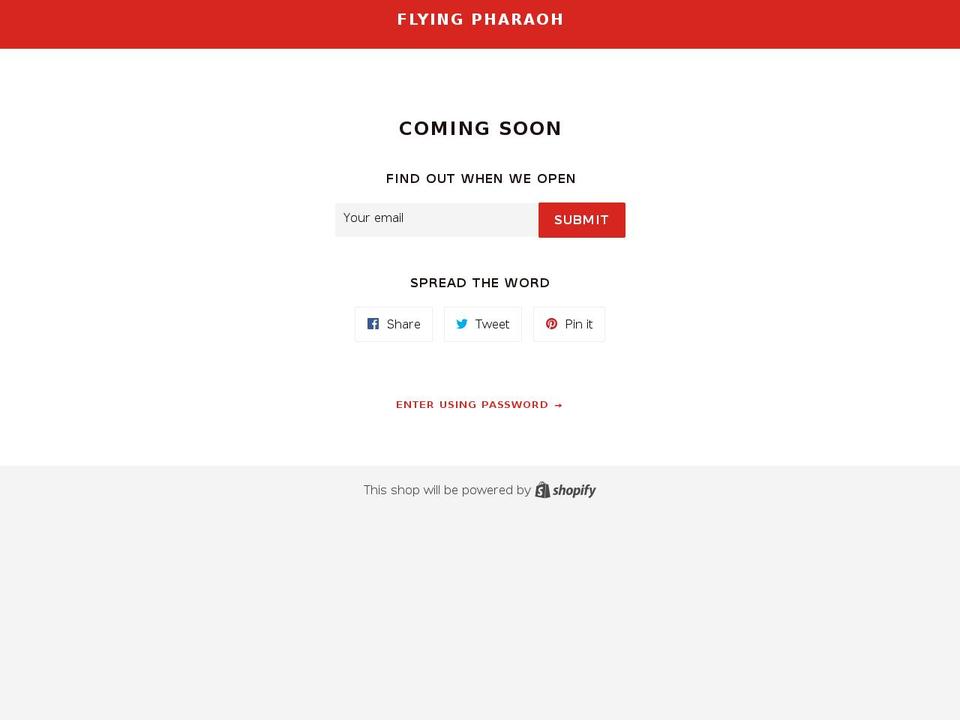 flyingpharaoh.ca shopify website screenshot