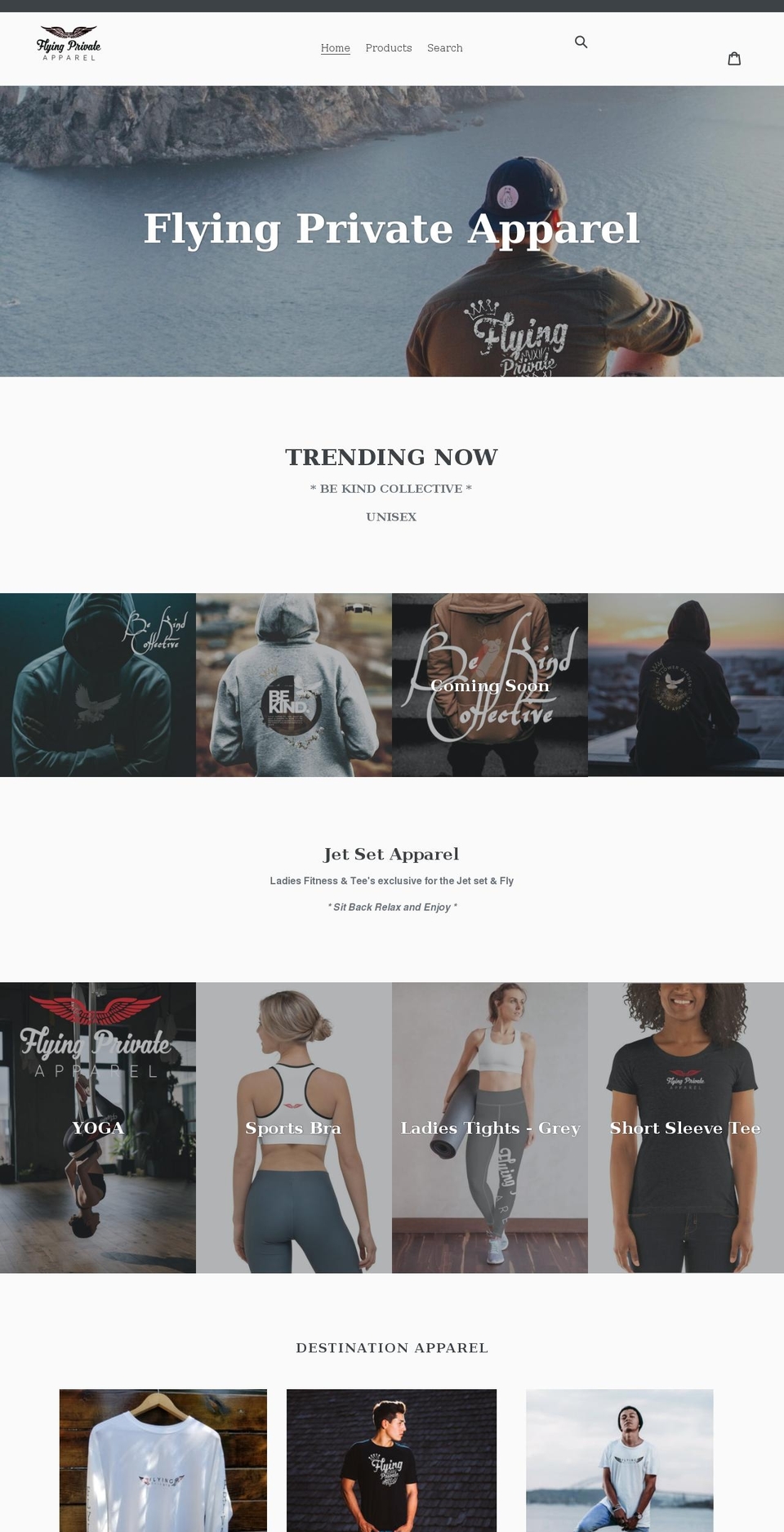 flyingprivateapparel.com shopify website screenshot