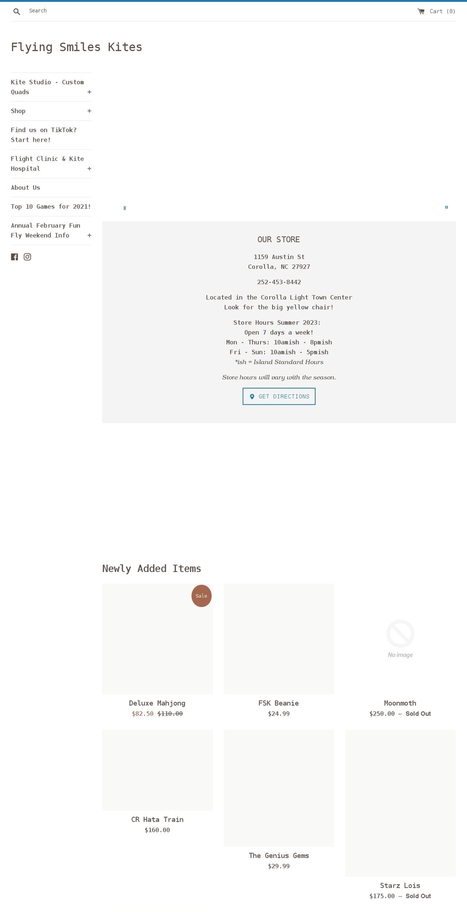 flyingsmileskites.com shopify website screenshot