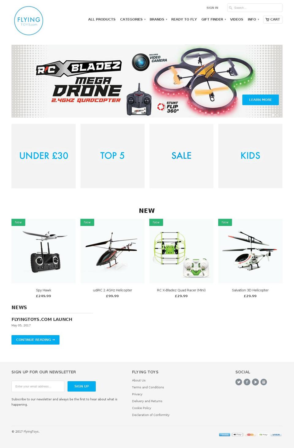 flyingtoys.co.uk shopify website screenshot