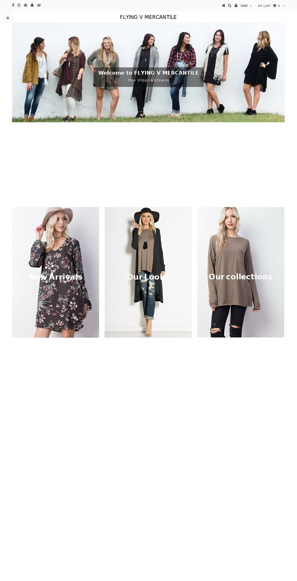 flyingvmercantile.com — Shopify storefront screenshot