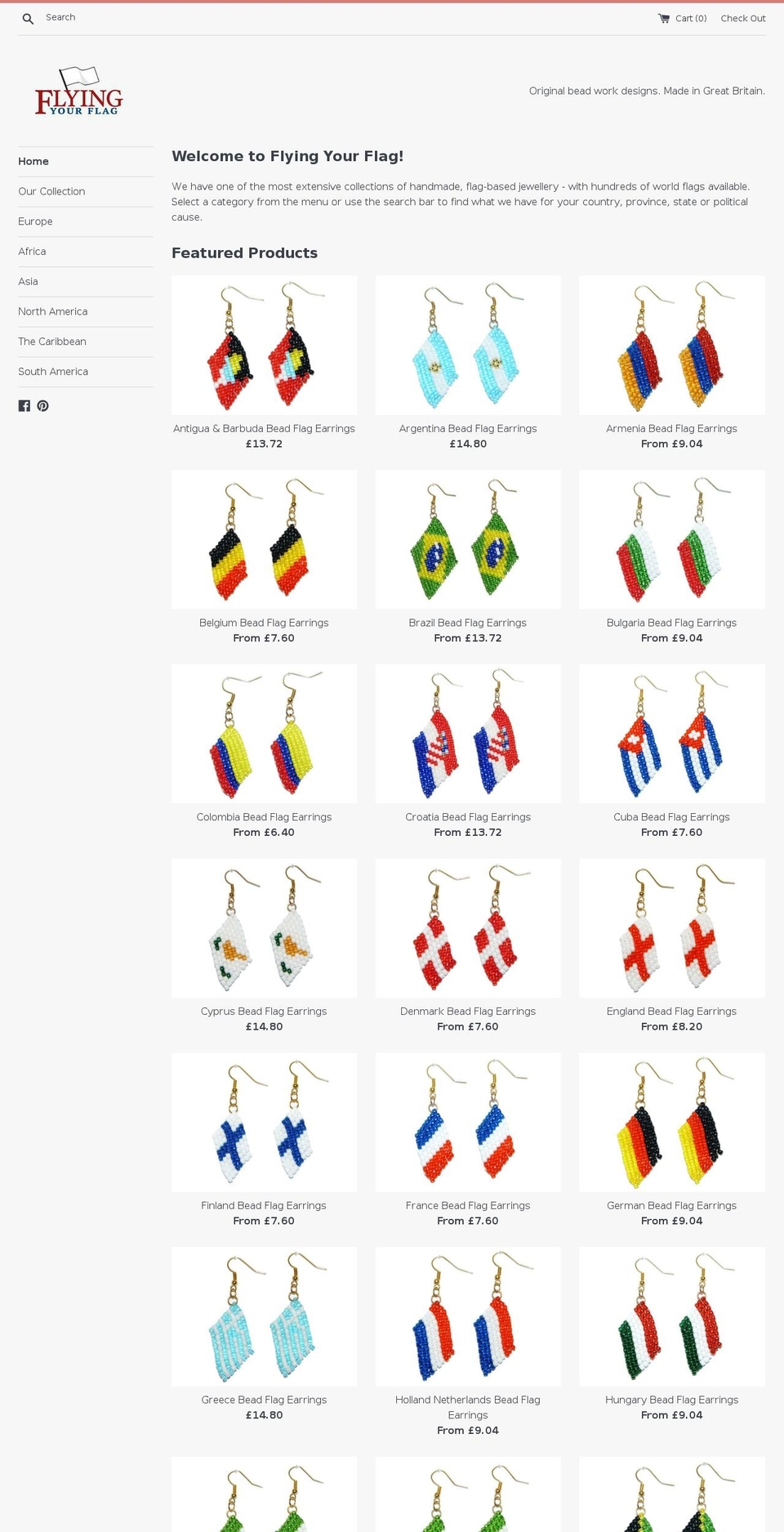 flyingyourflag.com shopify website screenshot