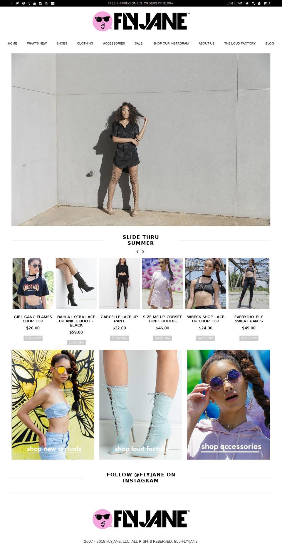 flyjane.net shopify website screenshot
