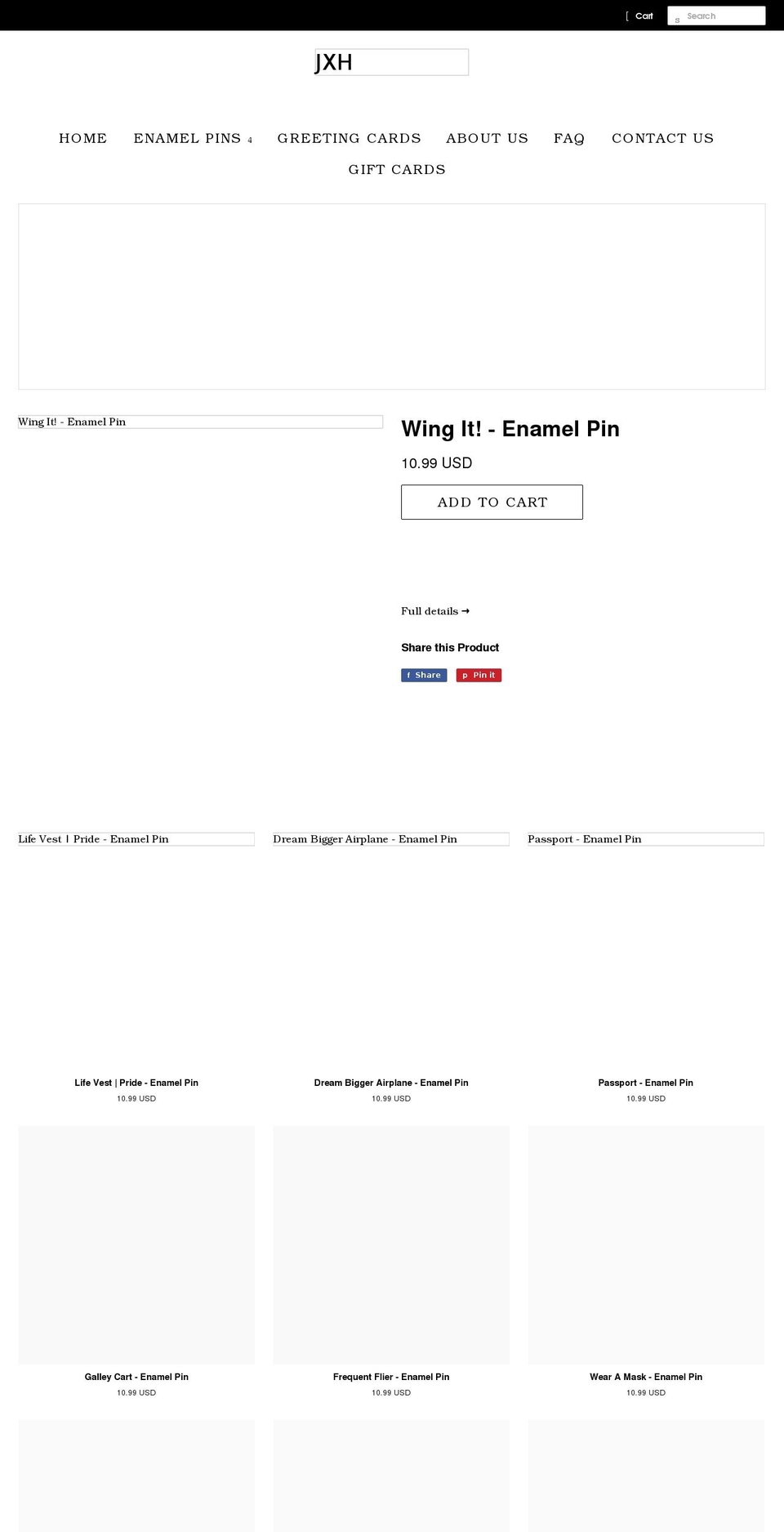 flyjxh.com shopify website screenshot