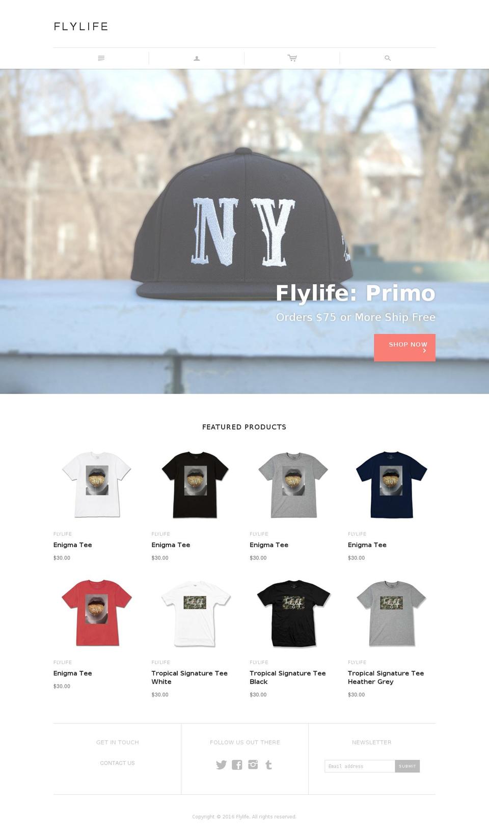 flylifeclothing.net shopify website screenshot