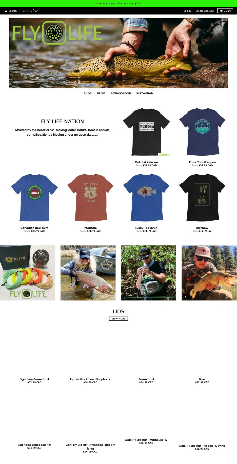 flylifecompany.com shopify website screenshot