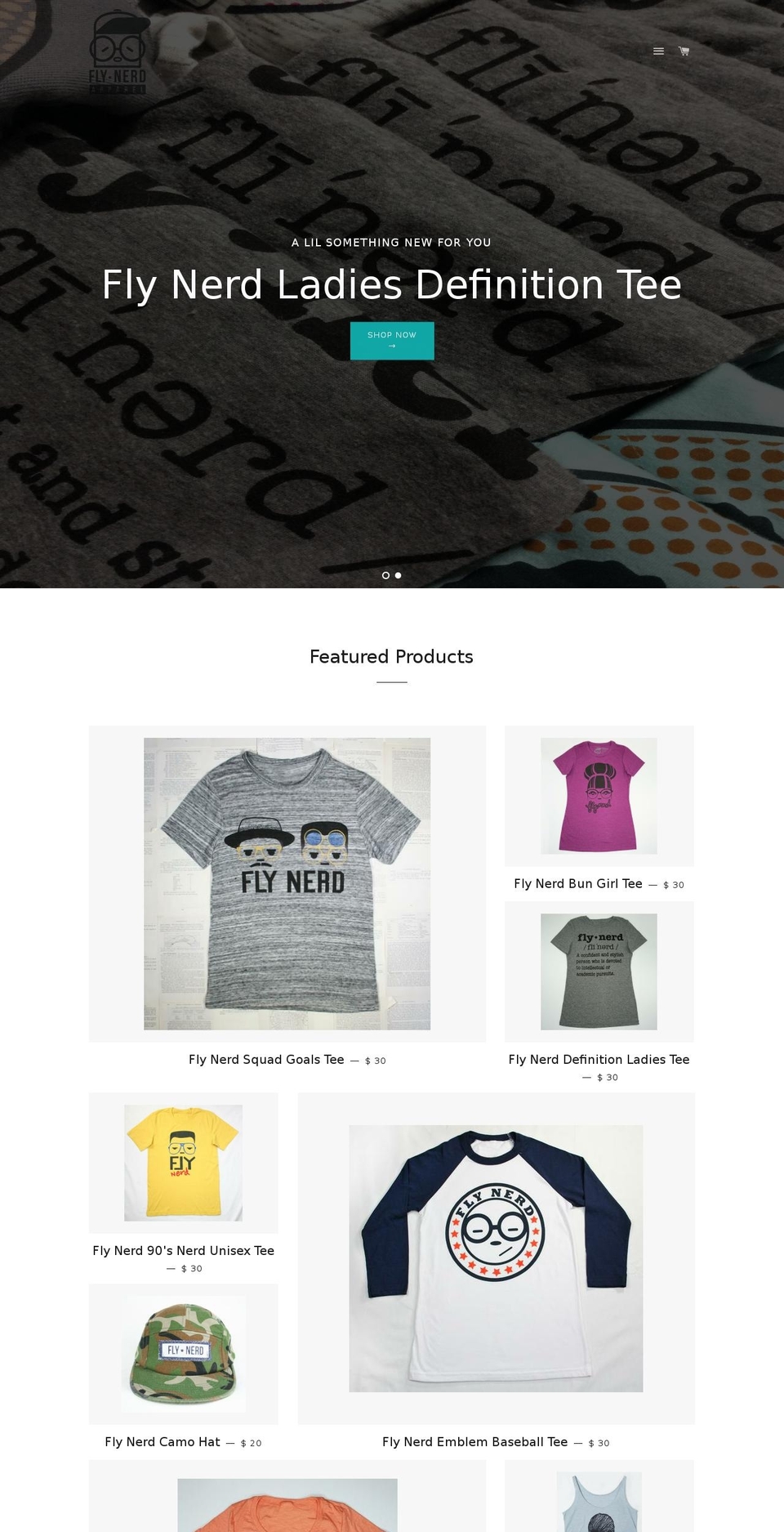 flynerdapparel.com shopify website screenshot