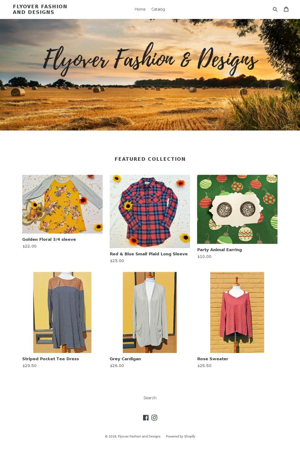 flyoverfashionanddesigns.com — Shopify storefront screenshot