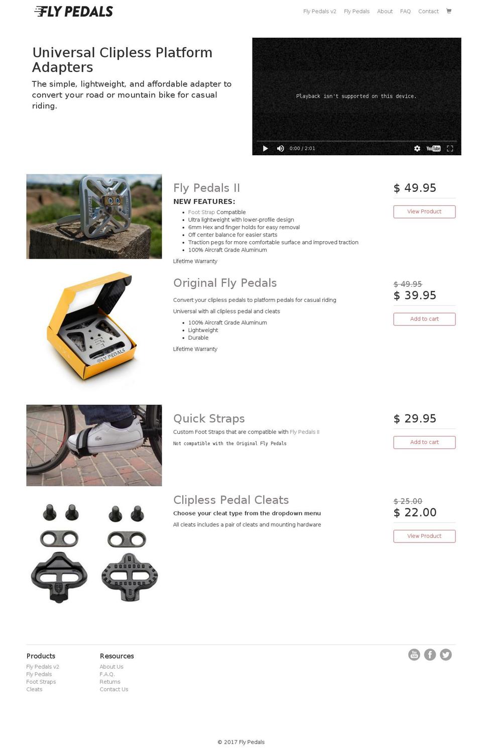 Startup Shopify theme site example flypedals.com