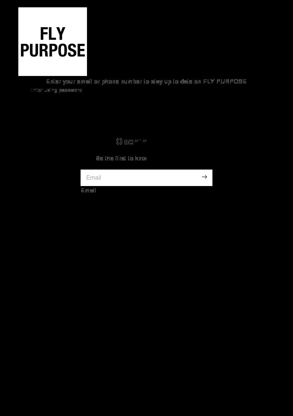 flypurpose.com shopify website screenshot