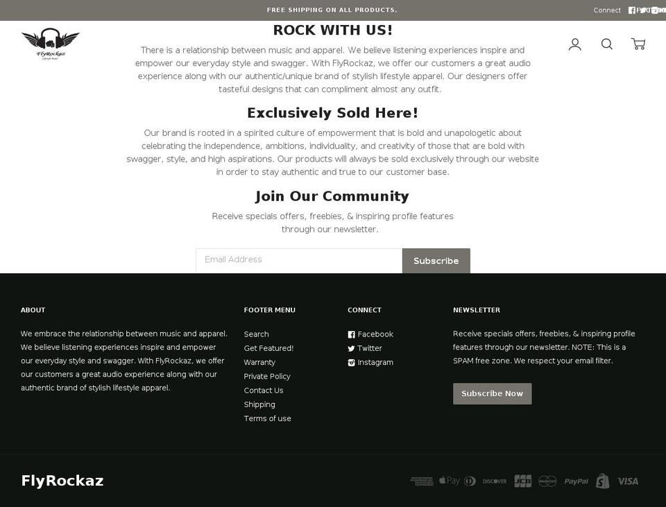 flyrockaz.com — Shopify storefront screenshot