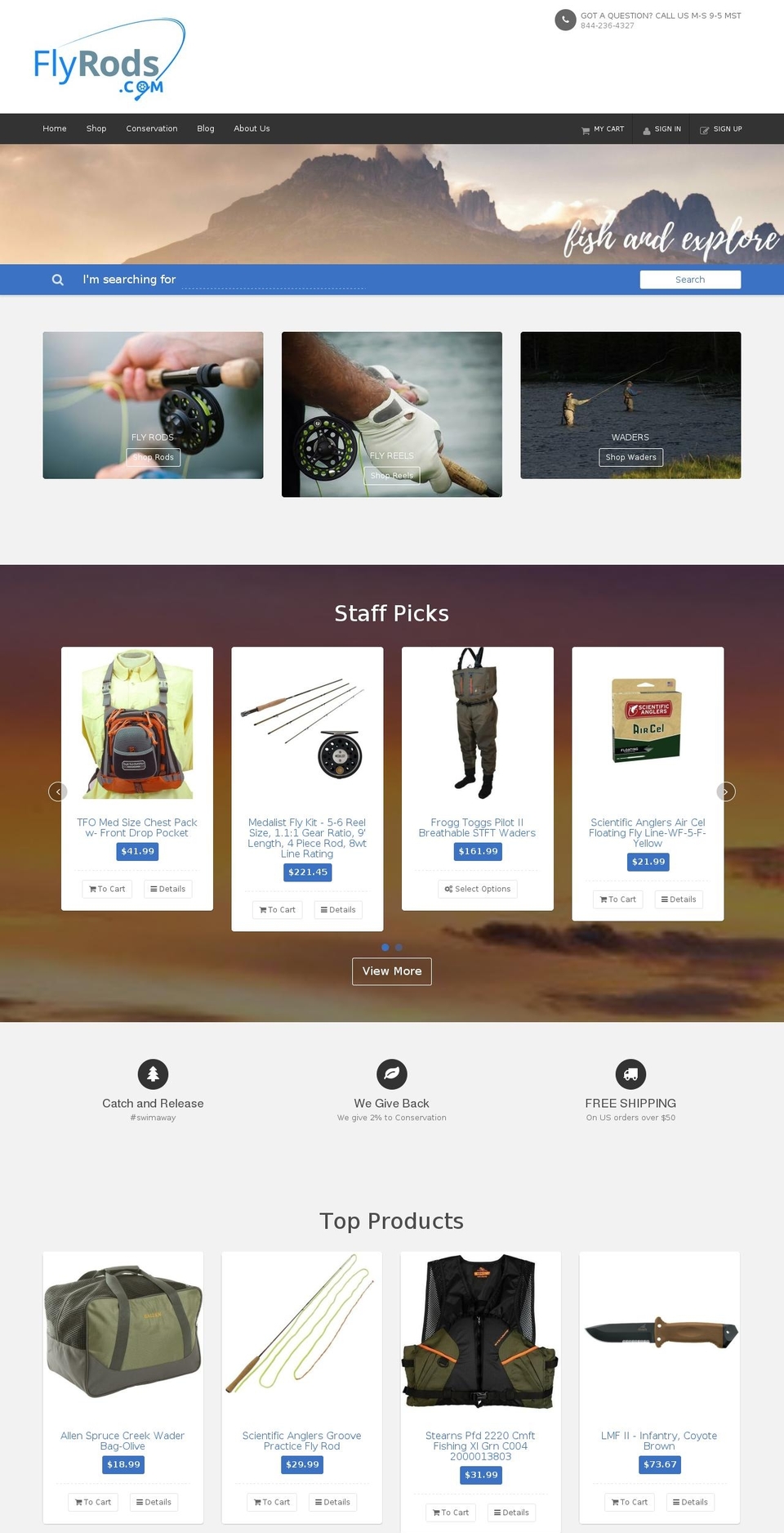 couponia2 Shopify theme site example flyrods.com