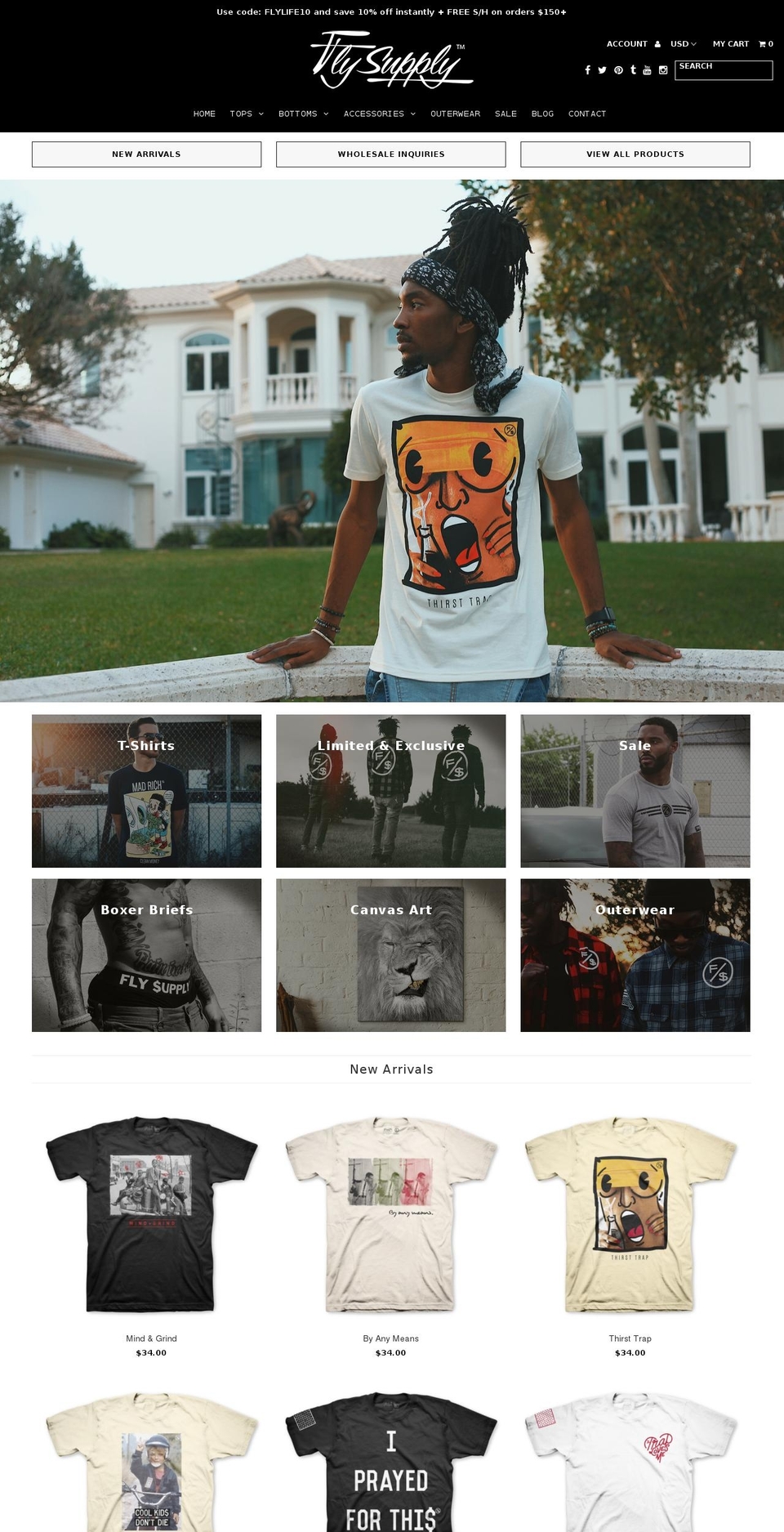 flysupply.clothing shopify website screenshot