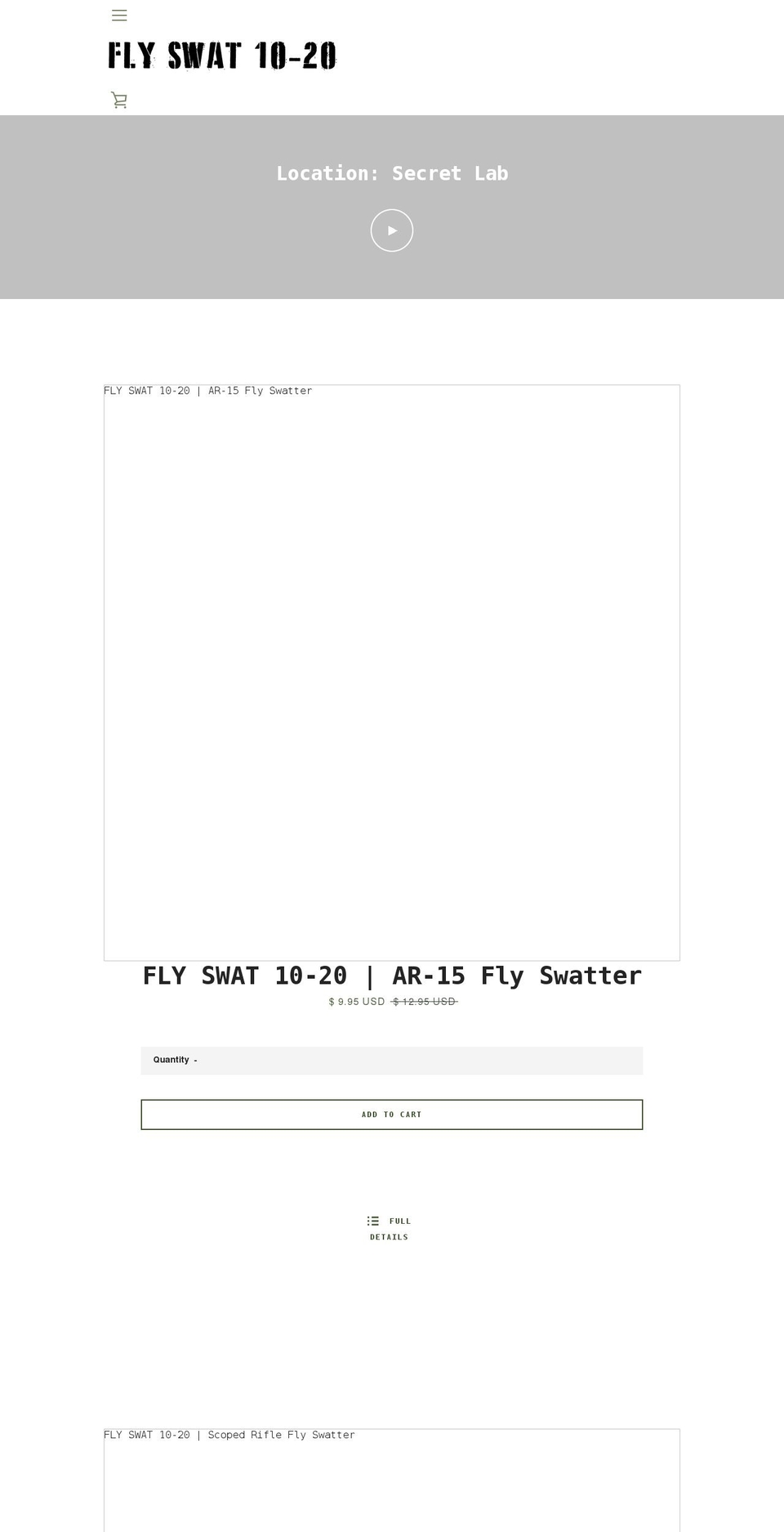 flyswat10-20.com shopify website screenshot