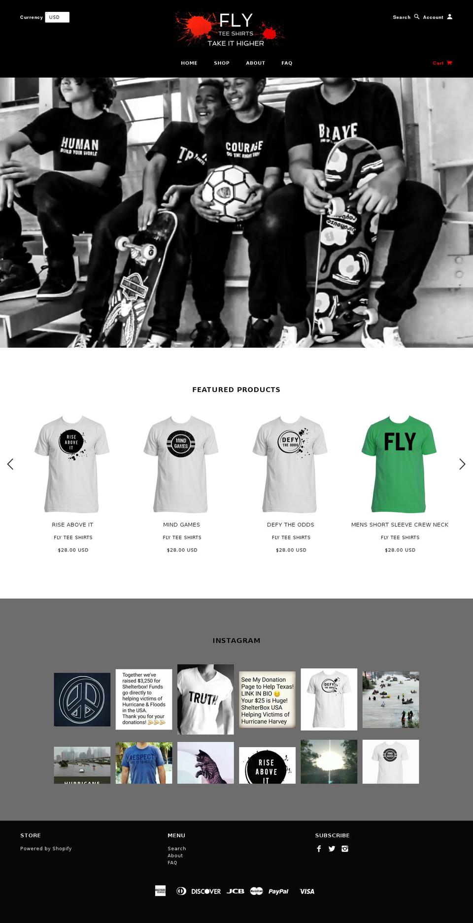 flyteeshirts.com shopify website screenshot