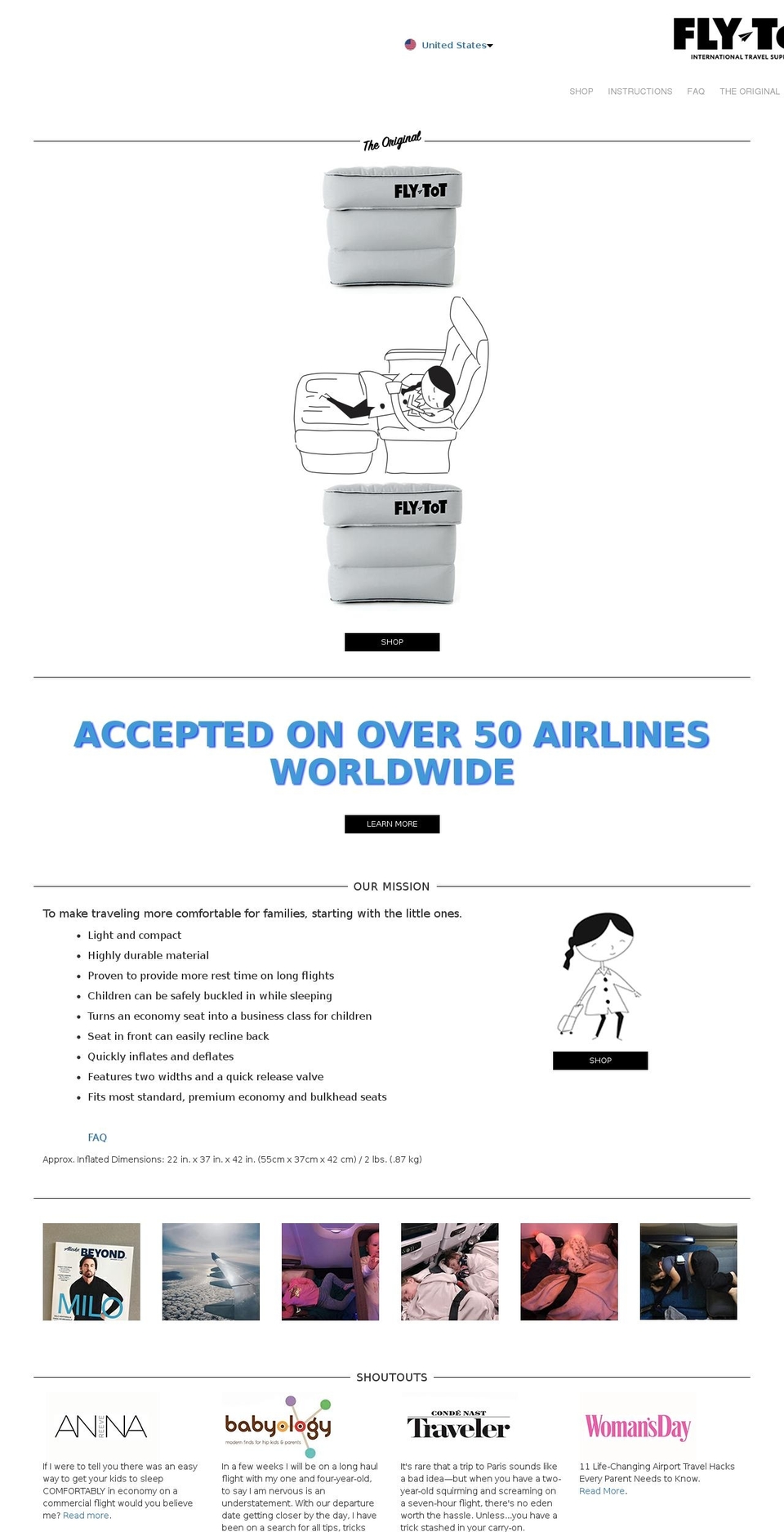 flytot.com shopify website screenshot