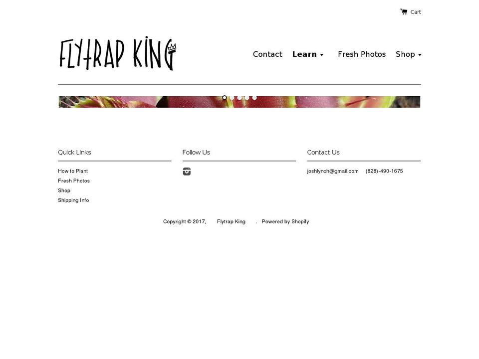 flytrapking.com shopify website screenshot