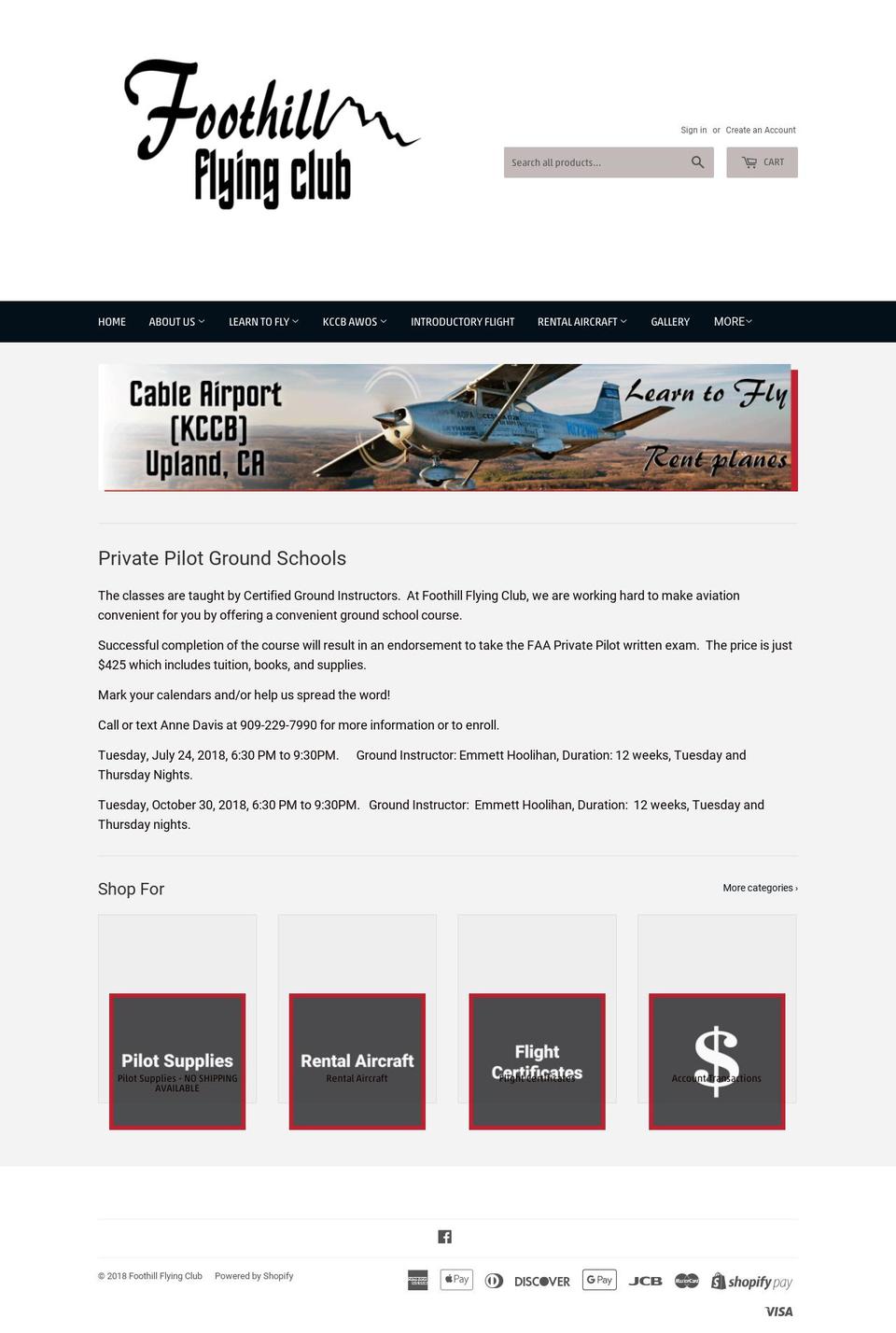 flyupland.com — Shopify storefront screenshot
