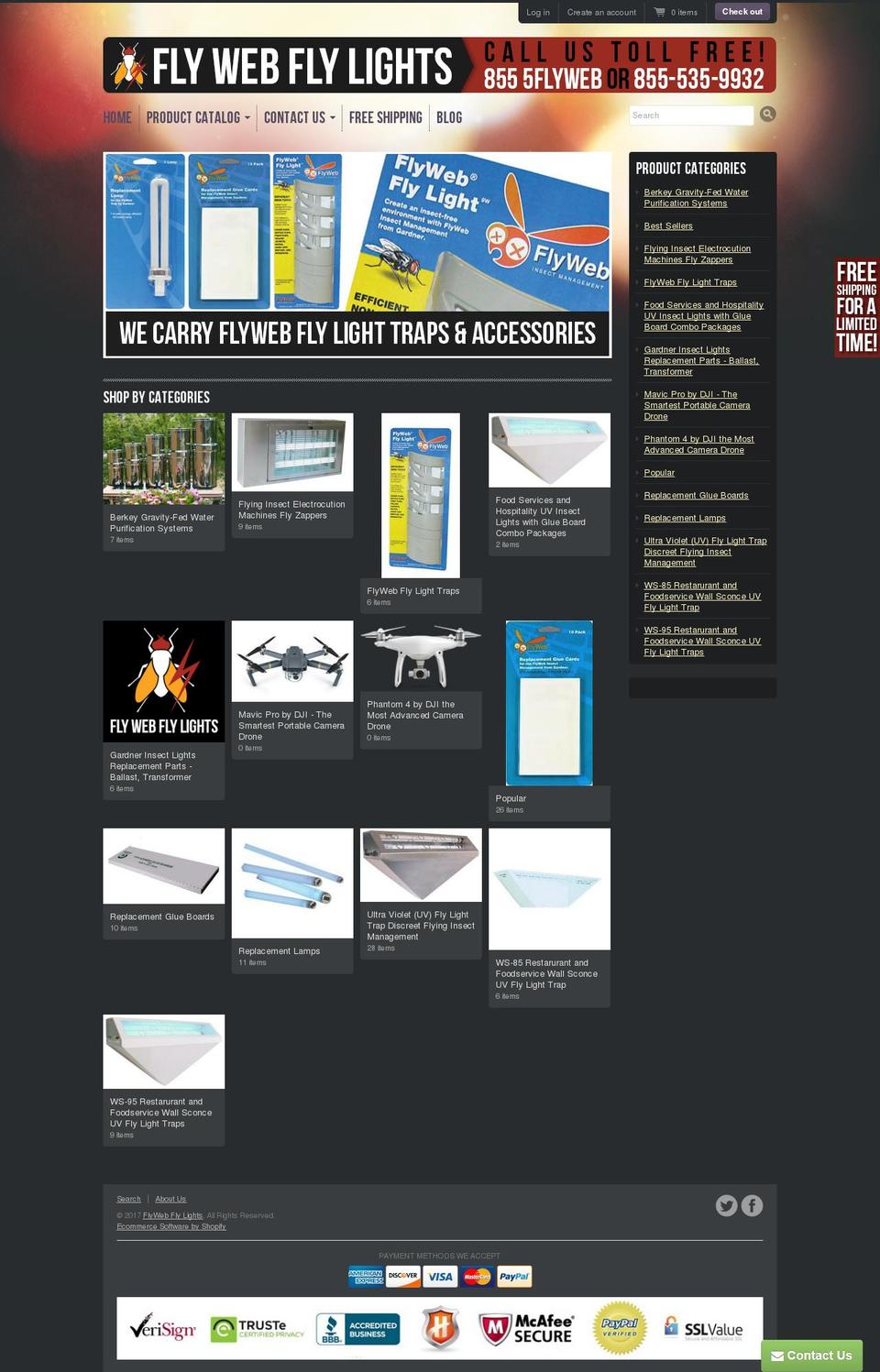 flywebflytrap.com shopify website screenshot