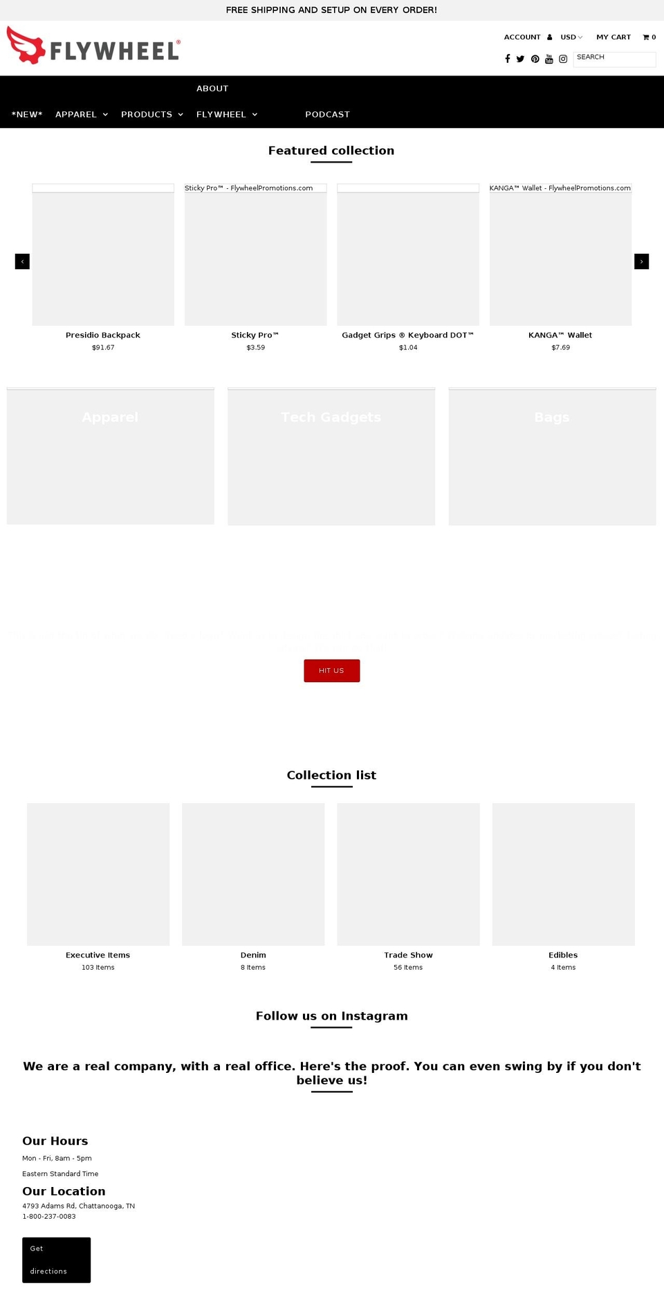 flywheelpromotions.com — Shopify storefront screenshot