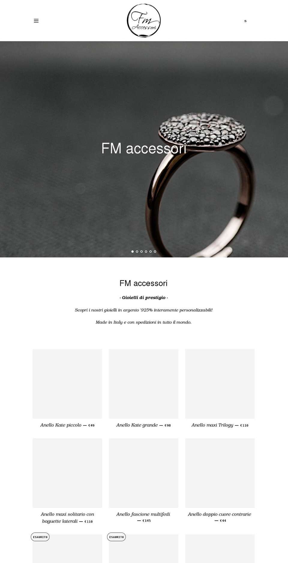 fmaccessori.love shopify website screenshot