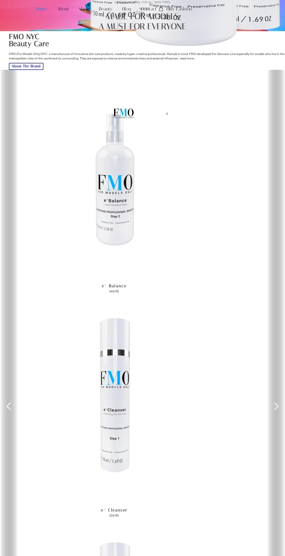 fmobeauty.com shopify website screenshot