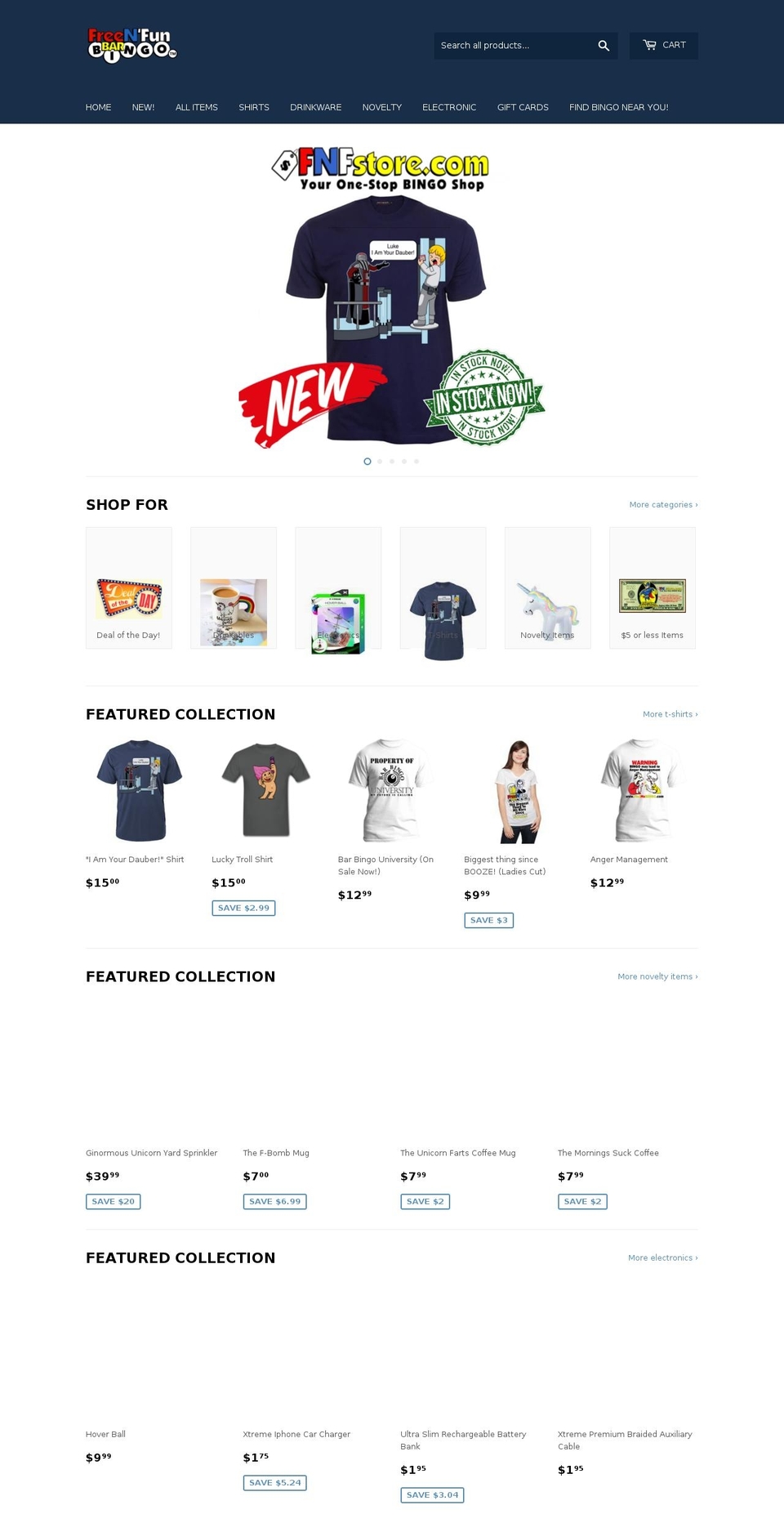 fnfstore.com — Shopify storefront screenshot