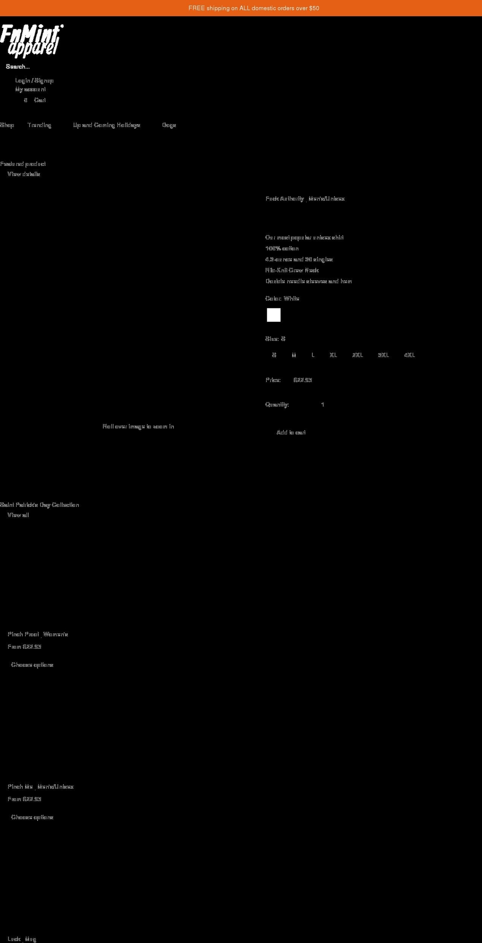 fnmintapparel.com shopify website screenshot