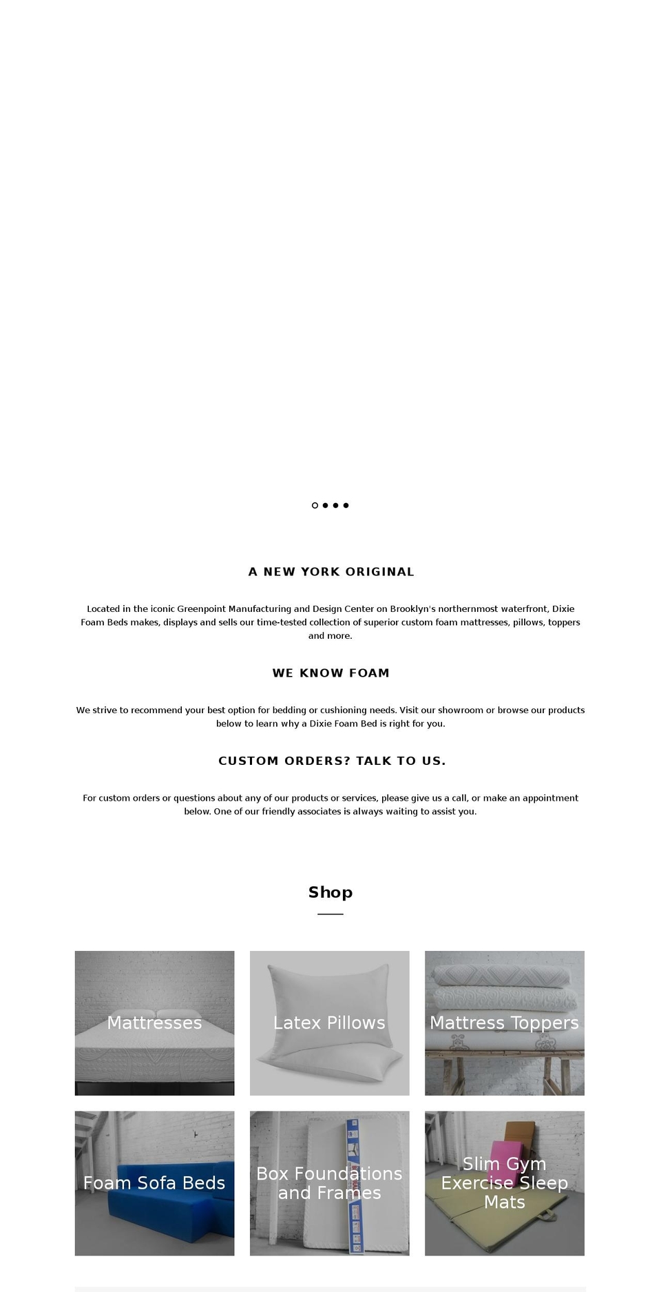 foambeds.com shopify website screenshot