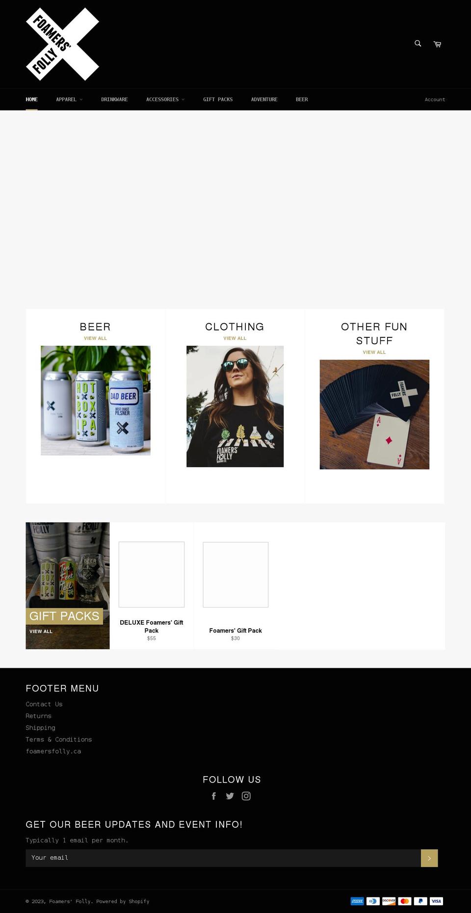 foamers-folly.myshopify.com shopify website screenshot