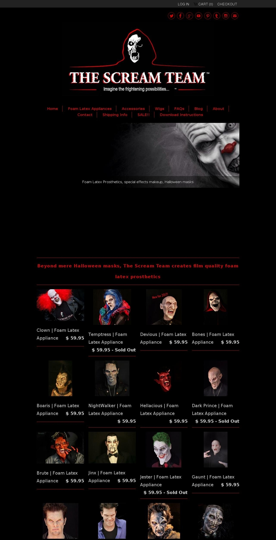 foamlatexmasks.net shopify website screenshot