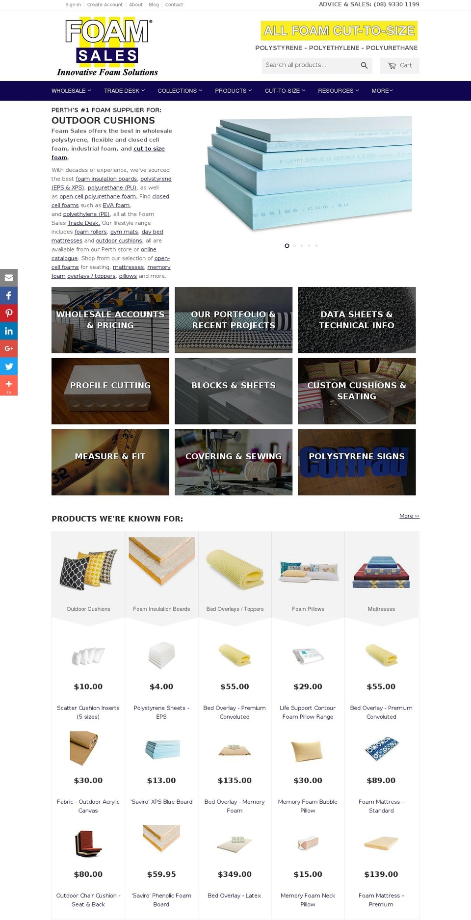 foamsales.com.au shopify website screenshot