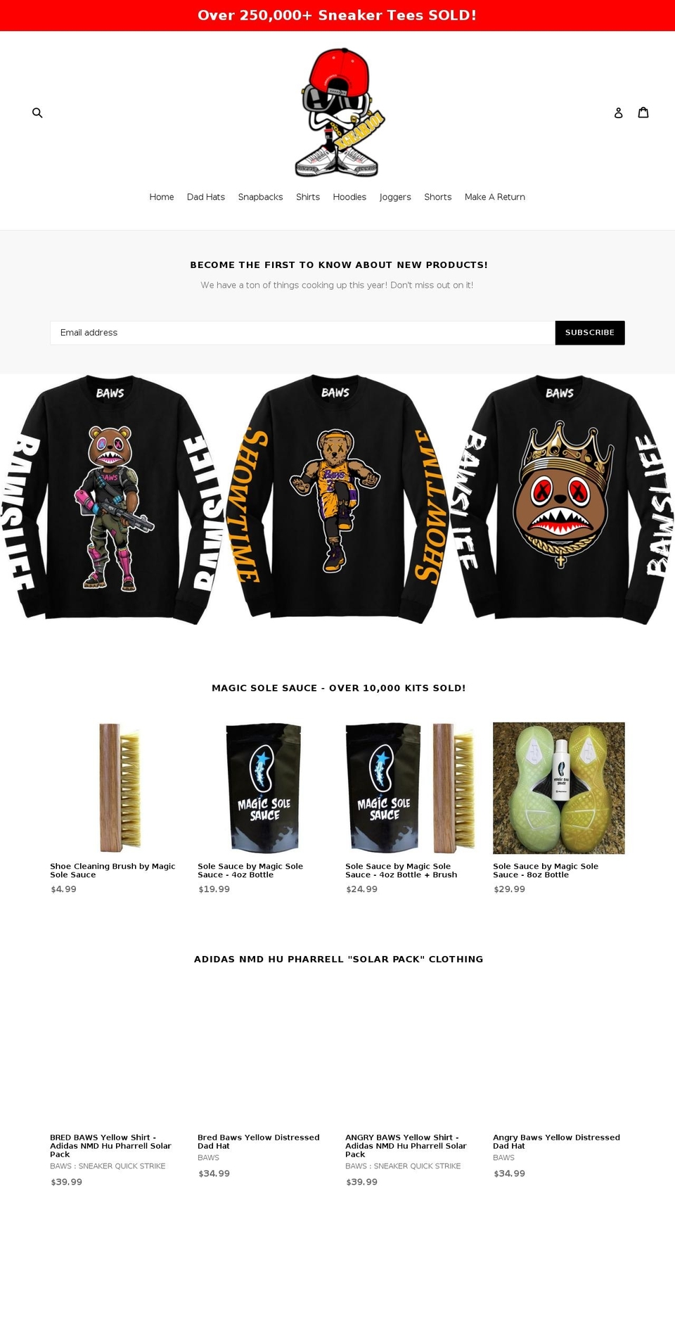 foamsneakertees.com — Shopify storefront screenshot