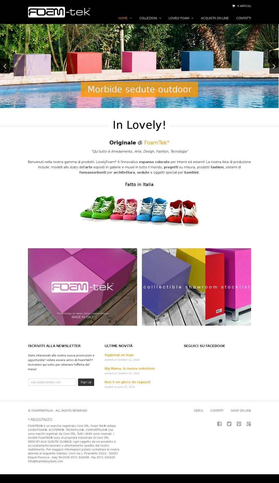 foamtek.it shopify website screenshot