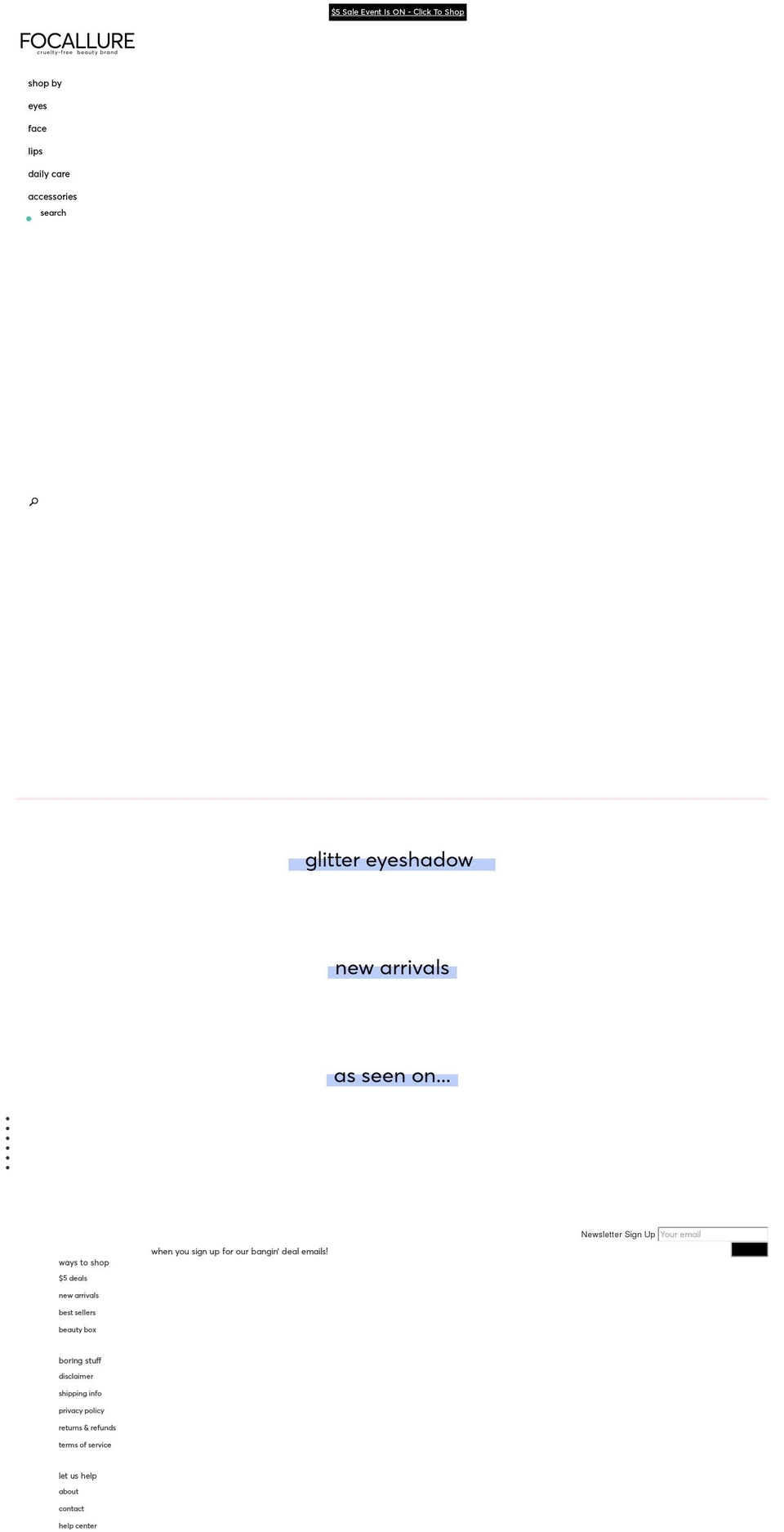 focallurebeauty.com — Shopify storefront screenshot
