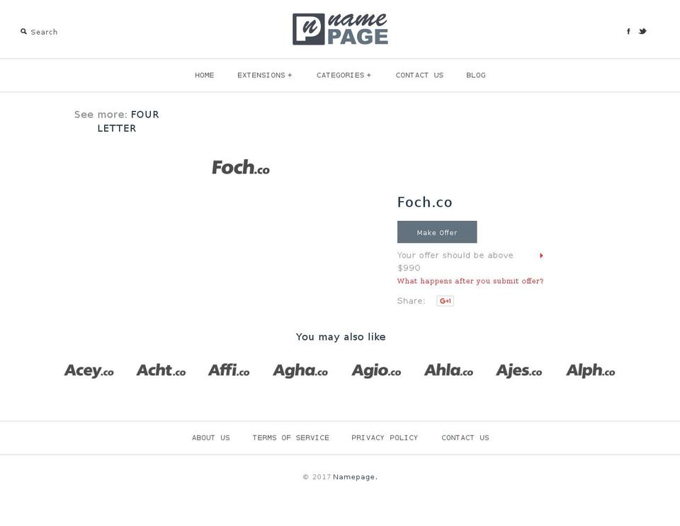 foch.co shopify website screenshot