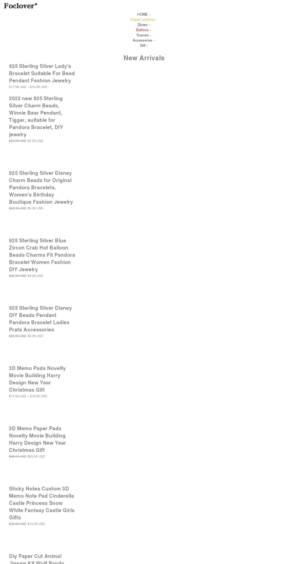 foclover.com shopify website screenshot