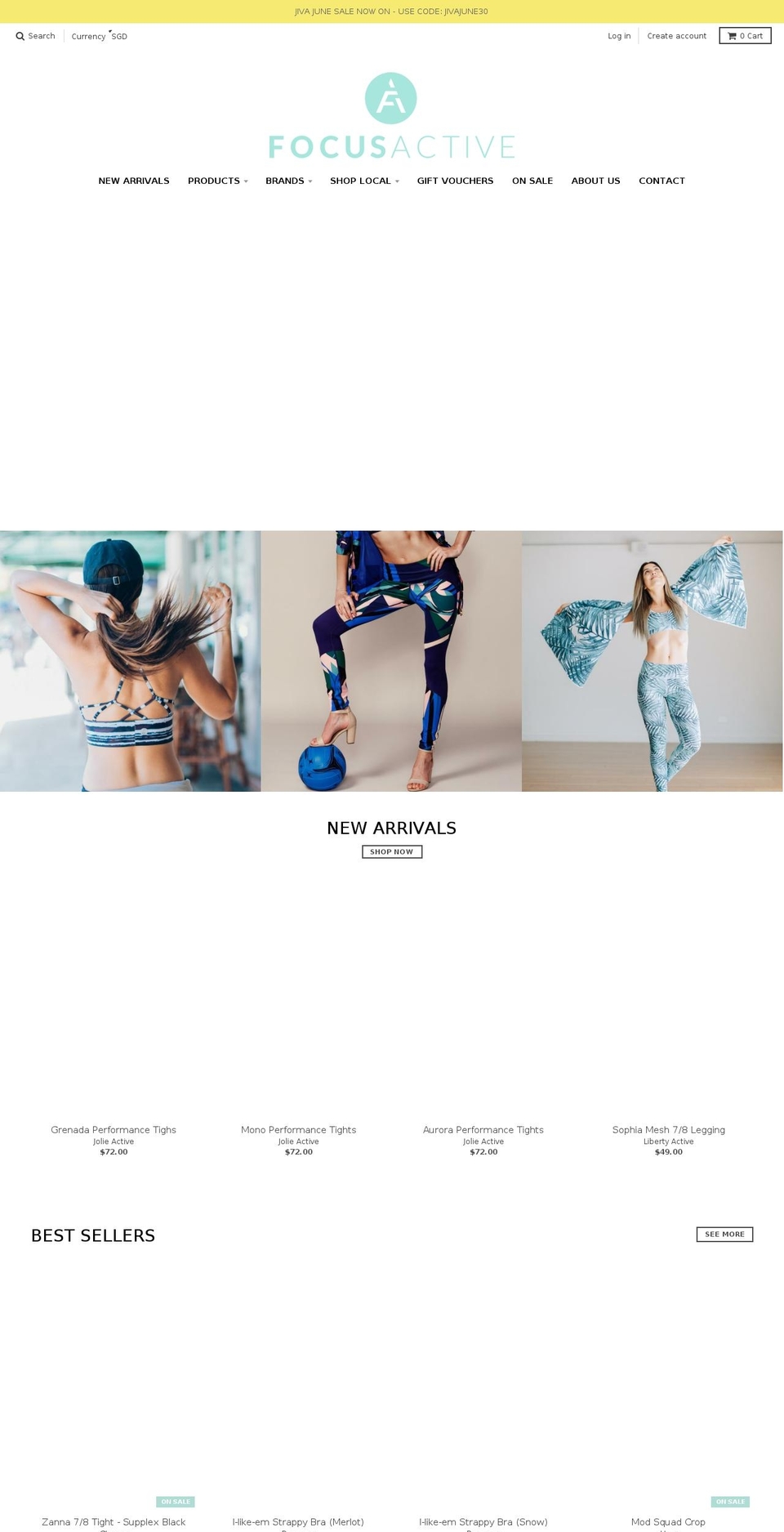 focusactivewear.com — Shopify storefront screenshot