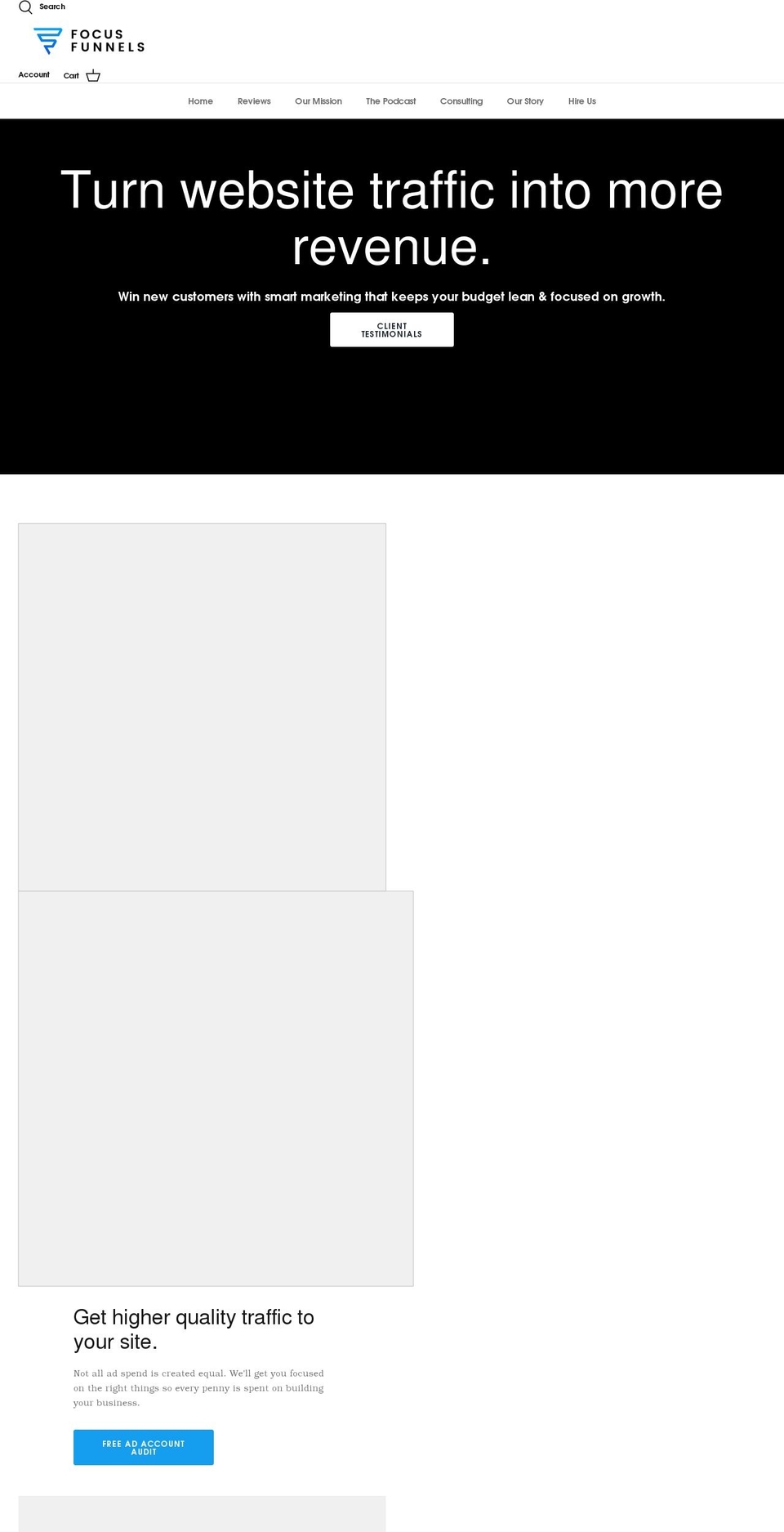 focusfunnels.com shopify website screenshot