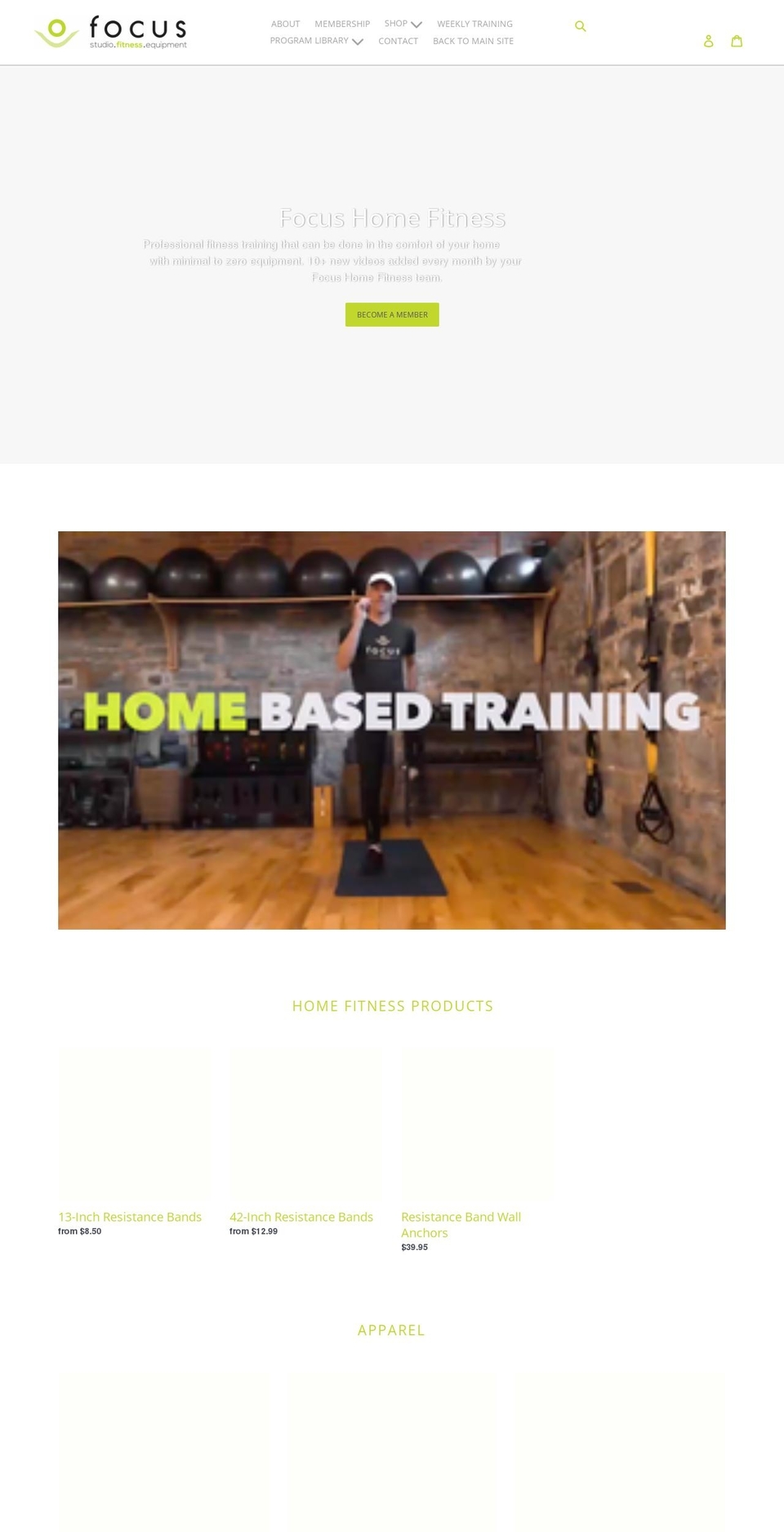 focushomefitness.com shopify website screenshot