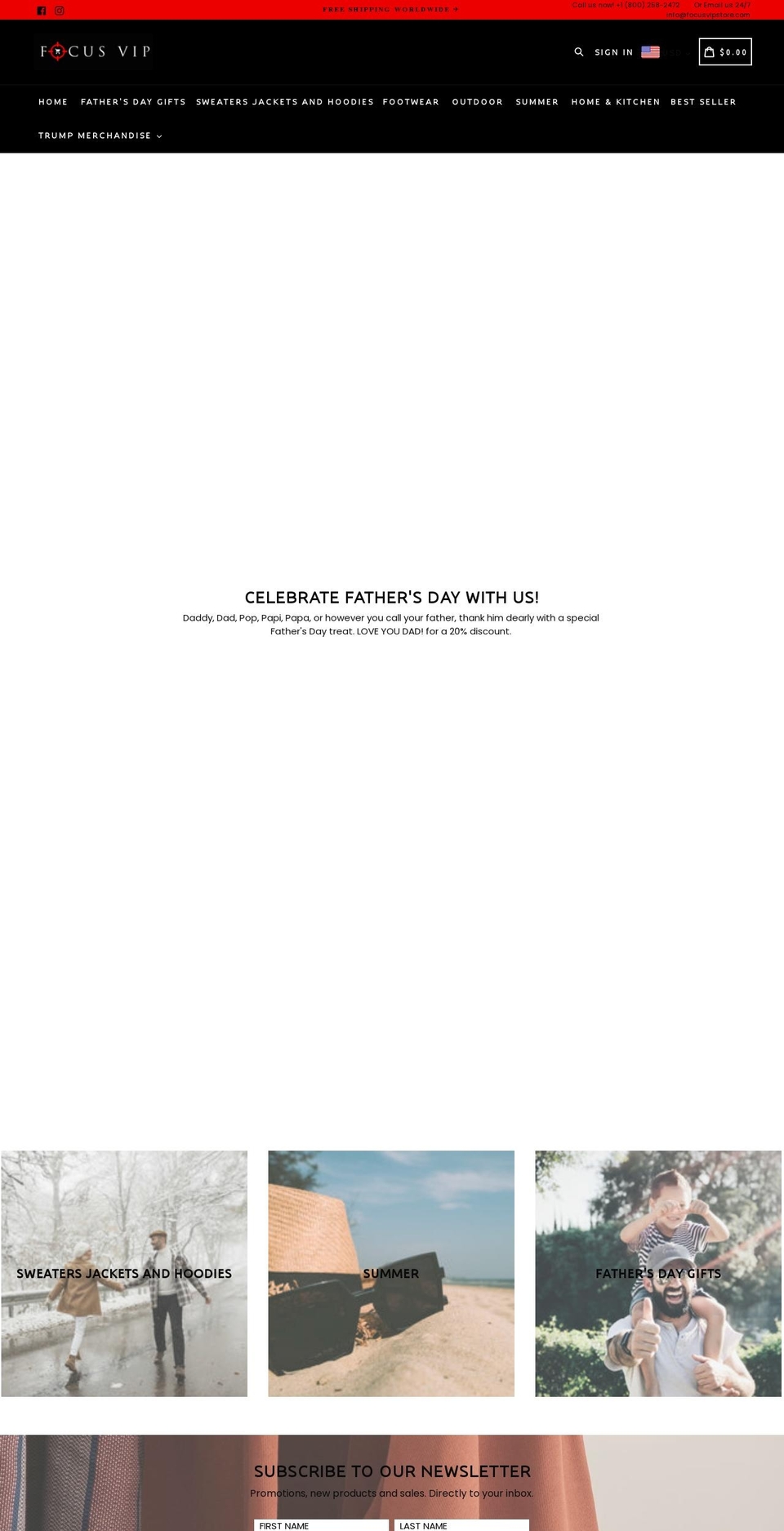 focusvipstore.com shopify website screenshot