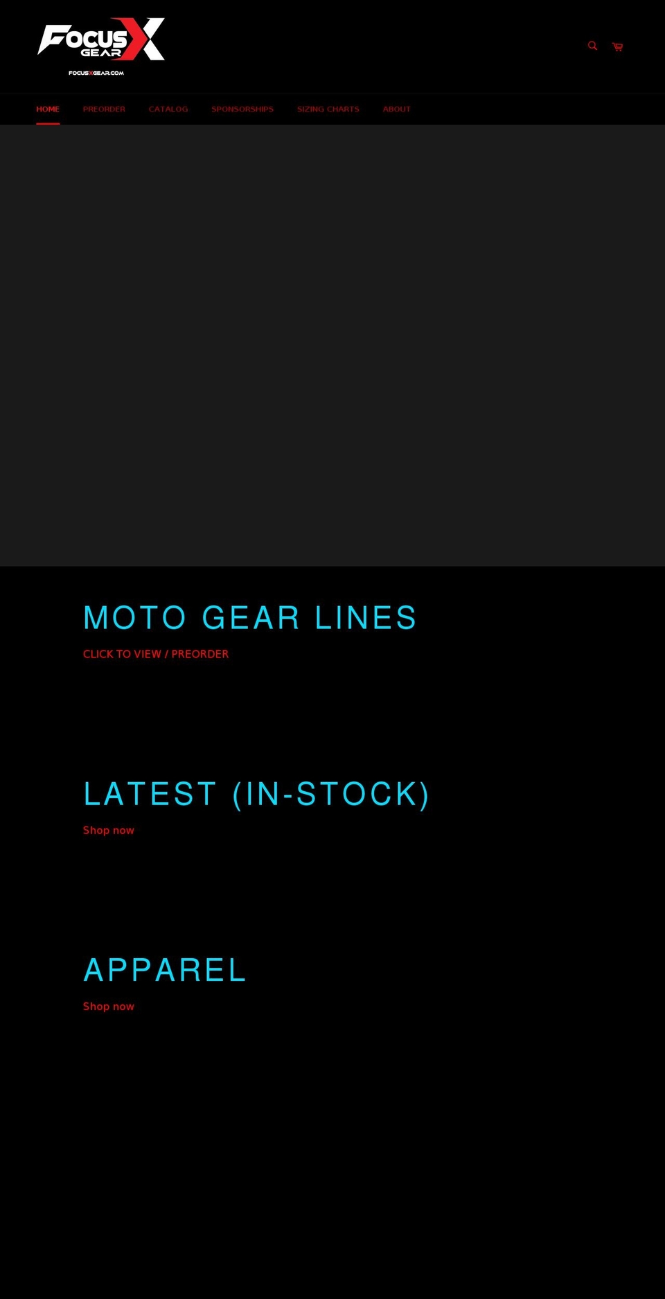 focusxgear.com shopify website screenshot
